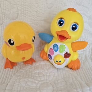 Interactive Yellow Musical Duck Toy with Light-Up Buttons
